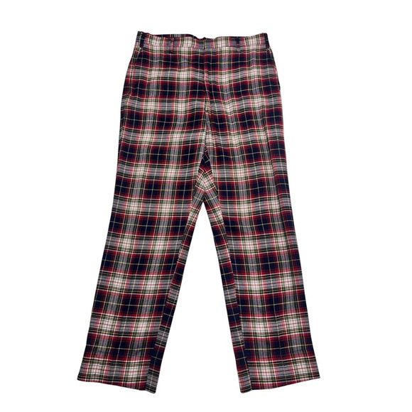 Lord & Taylor Other - vtg 80s 34x30 Red White Blue Yellow Plaid Tartan Pants Trousers USA Cotton Blend